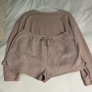 Soft Pink Waffle Knit Set